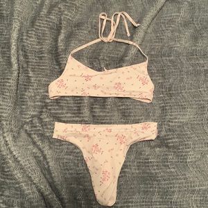 Frankies Bikini Set - Pink Flowery Bikini - Never Worn
